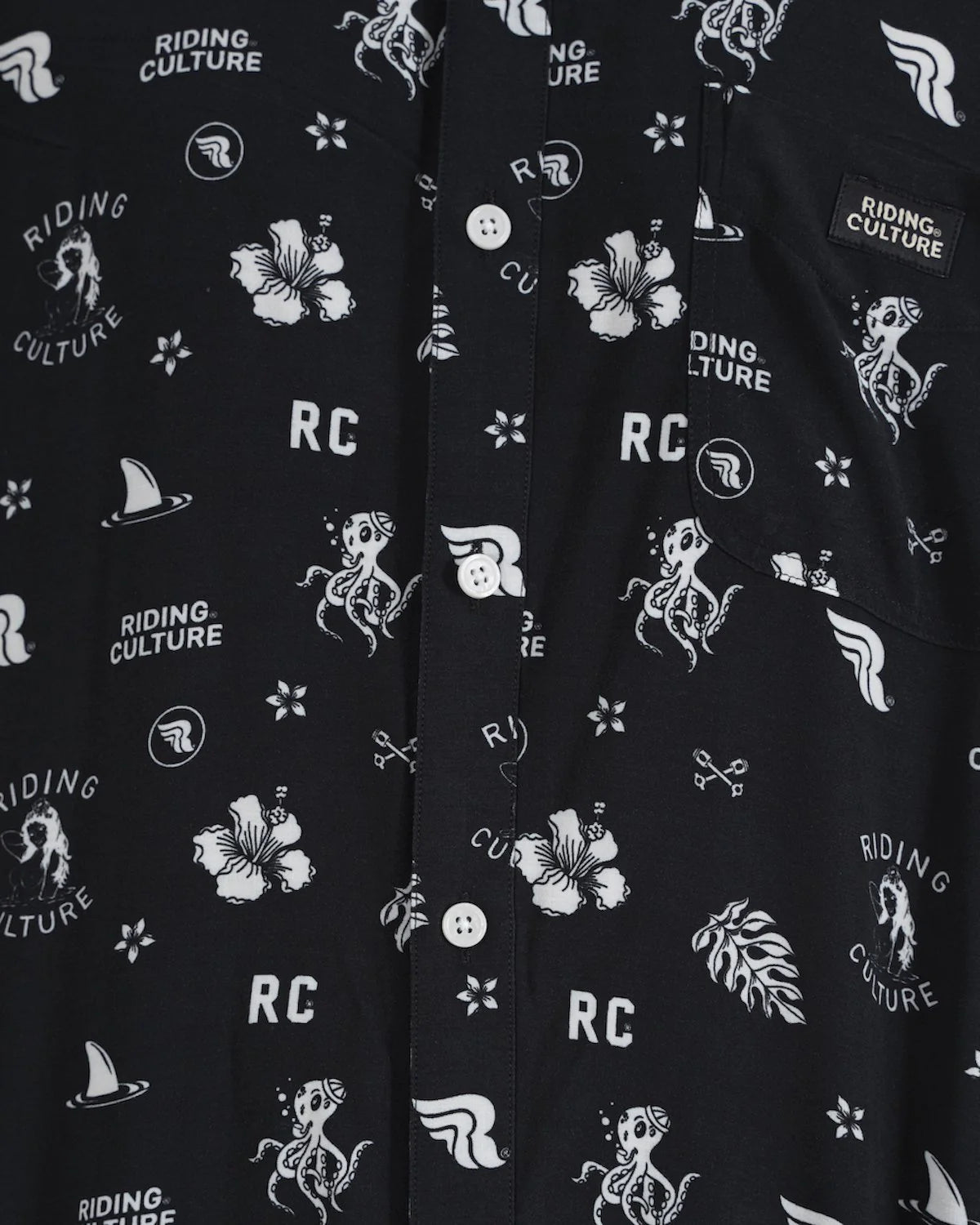 Riding Culture Ocean Hawaiian Shirt - Black