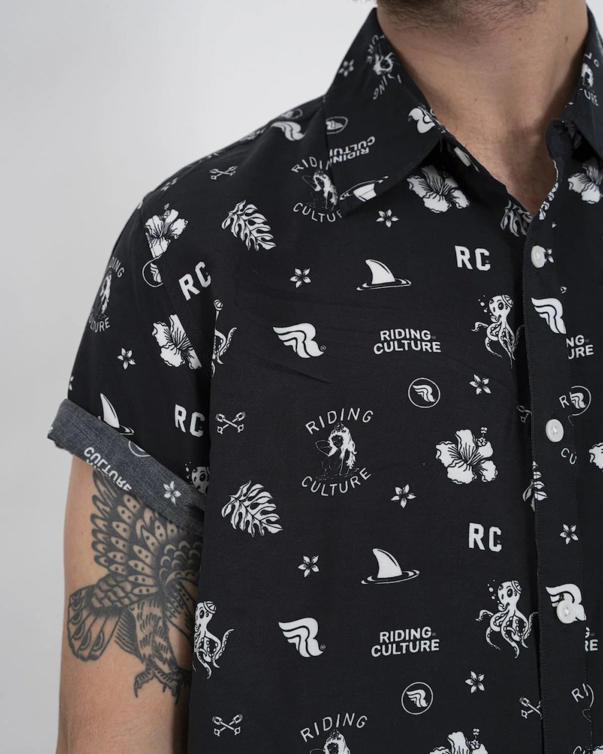 Riding Culture Ocean Hawaiian Shirt - Black