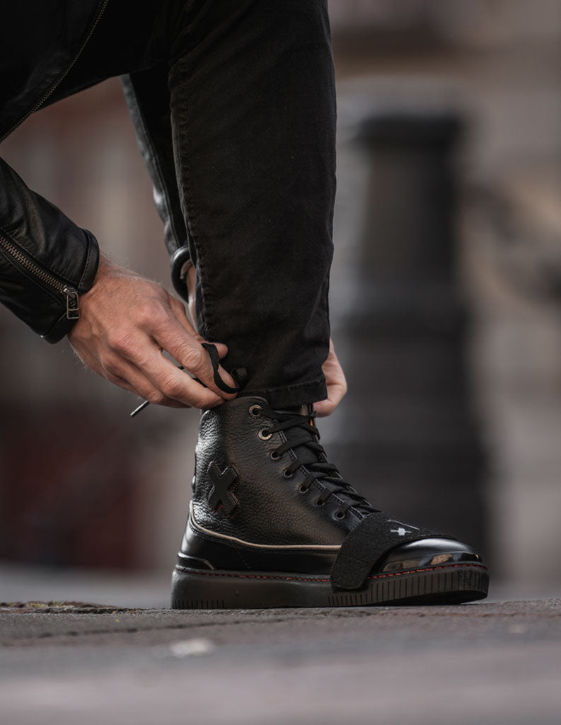 Umberto Luce Bonhan Moto Sneakers - Black