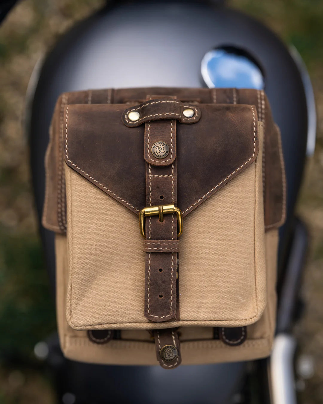 Goldtop Canvas & Leather Small Tank Bag - Sahara/Tobacco