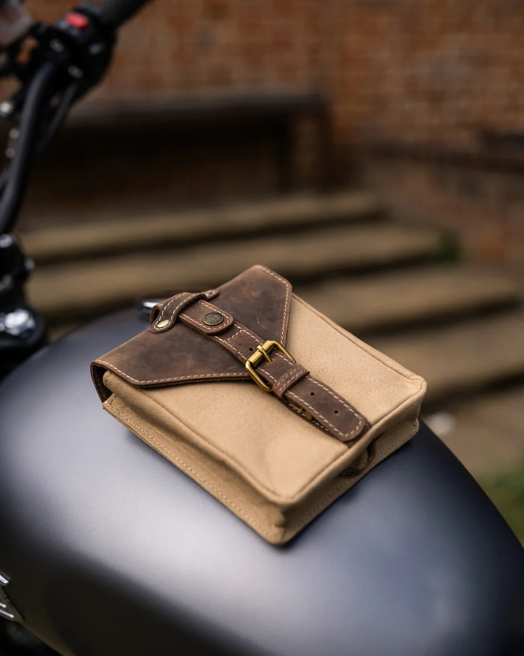 Goldtop Canvas & Leather Small Tank Bag - Sahara/Tobacco