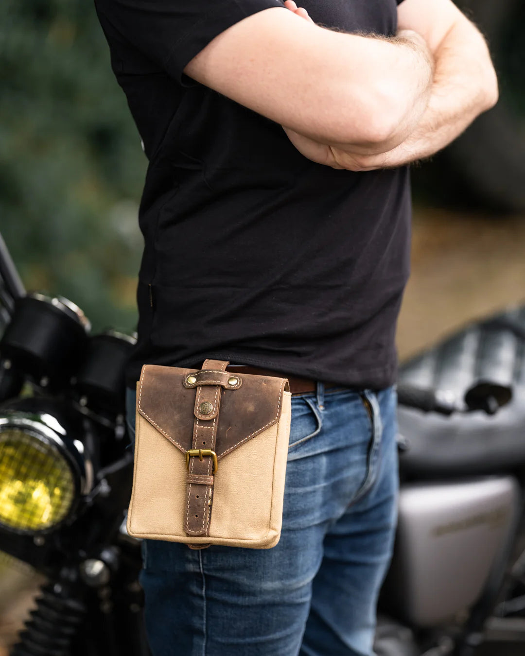 Goldtop Canvas & Leather Small Tank Bag - Sahara/Tobacco