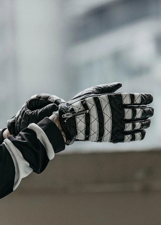 Fogy Garage Prisoner Short Gloves - Black/White