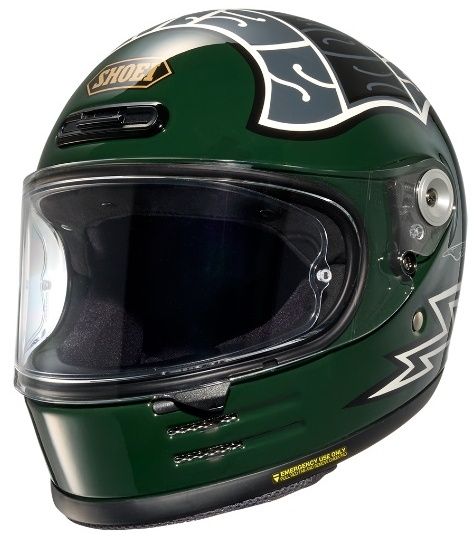 Shoei Glamster Heiwa Motorcycle - TC-4 Green/Grey