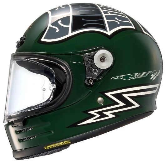 Shoei Glamster Heiwa Motorcycle - TC-4 Green/Grey