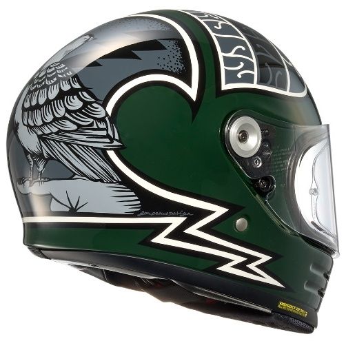 Shoei Glamster Heiwa Motorcycle - TC-4 Green/Grey