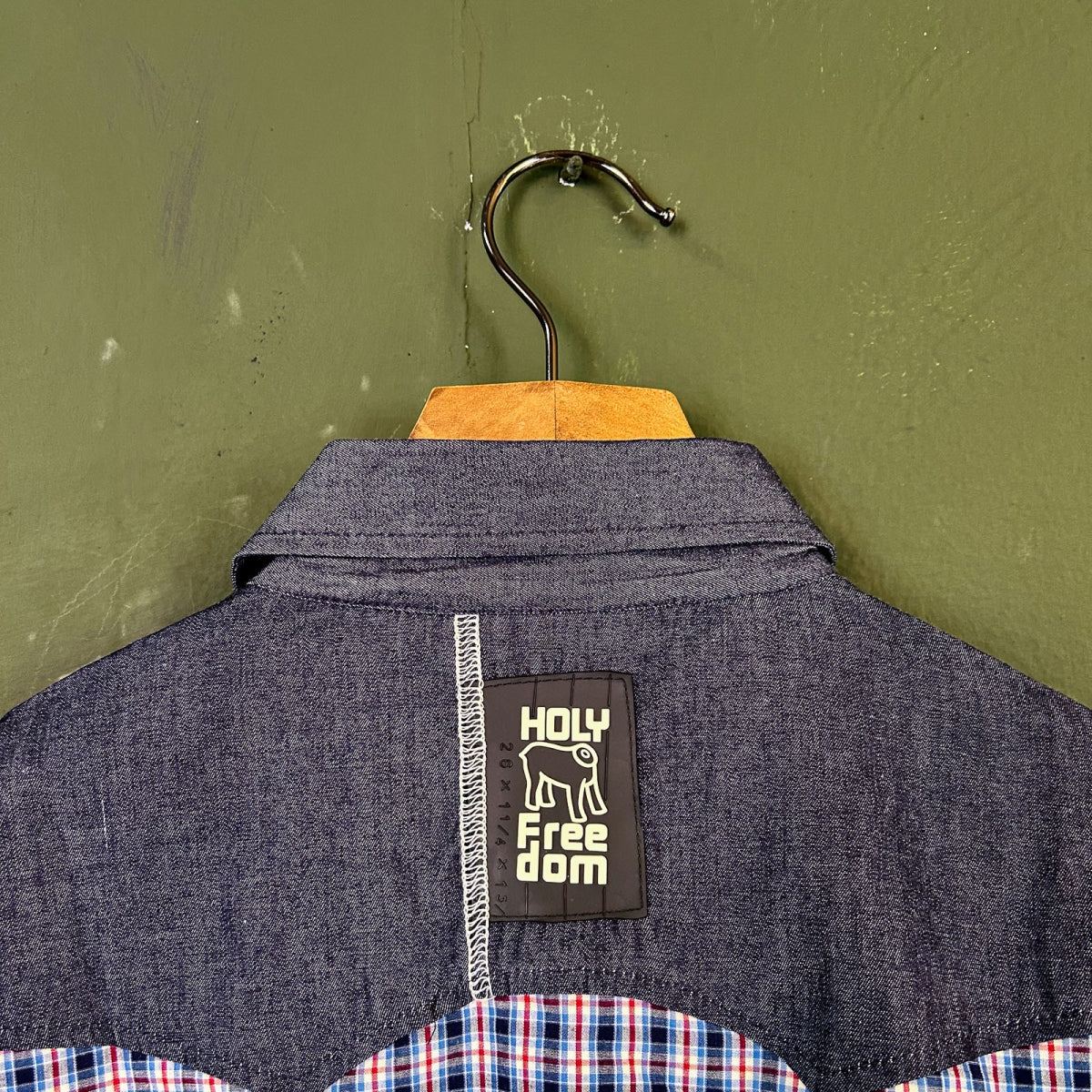 Holyfreedom Denim Check Shirt - Blue