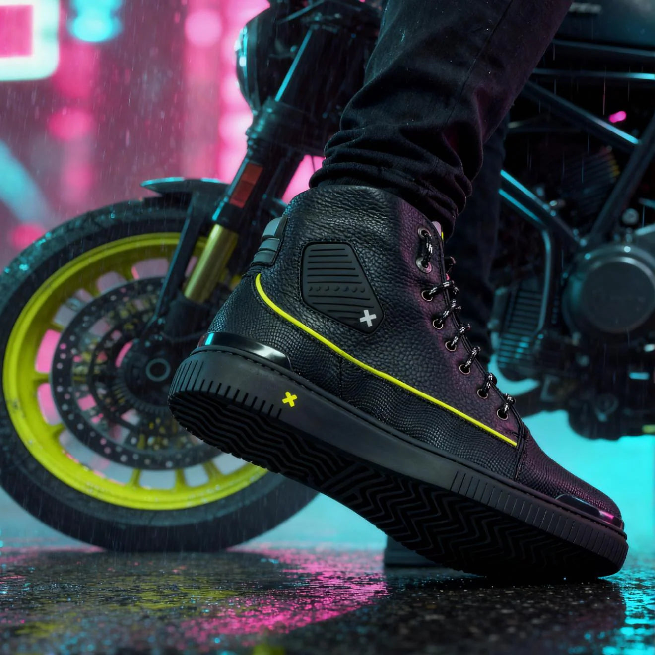 Umberto Luce Borox Moto Sneakers - Black