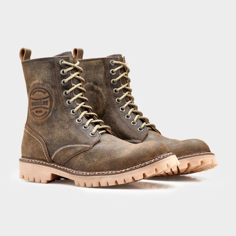 Umberto Luce Knopfler Moto Boots - Brown