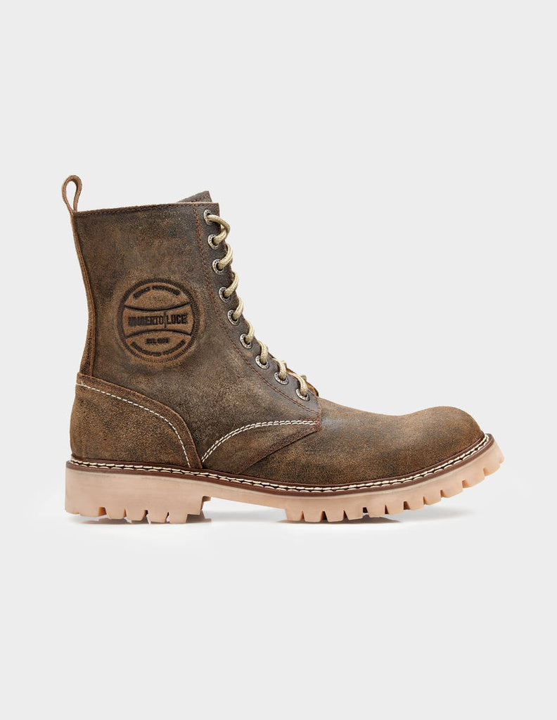 Umberto Luce Knopfler Moto Boots - Brown