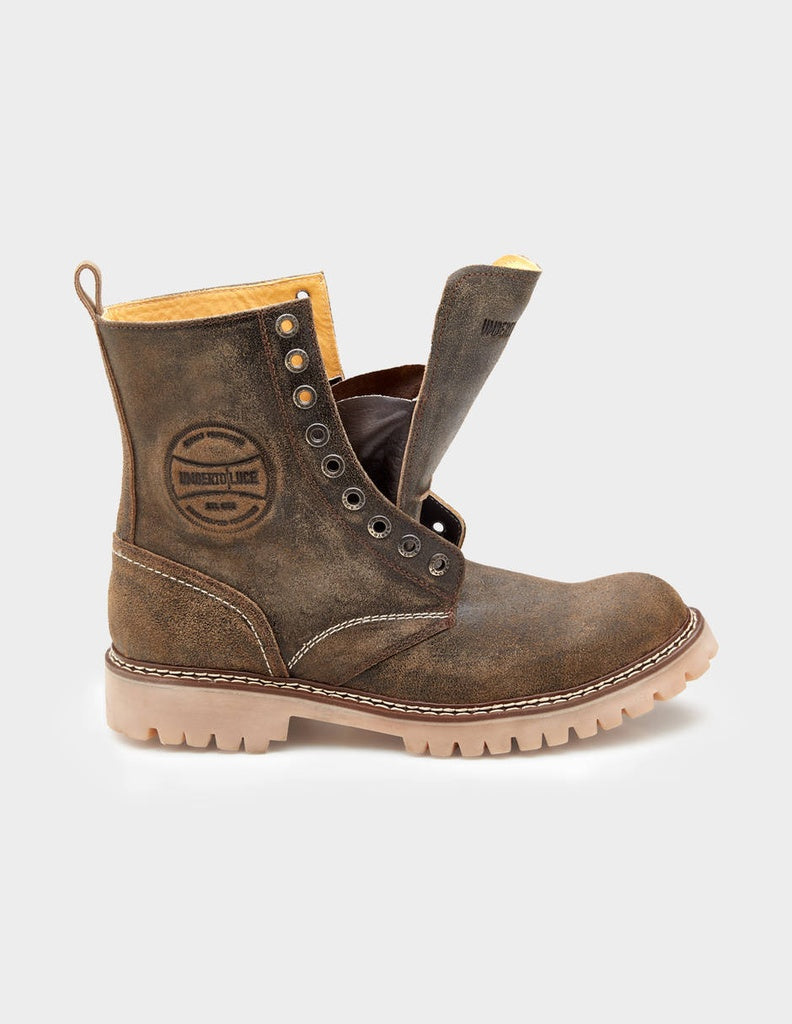 Umberto Luce Knopfler Moto Boots - Brown