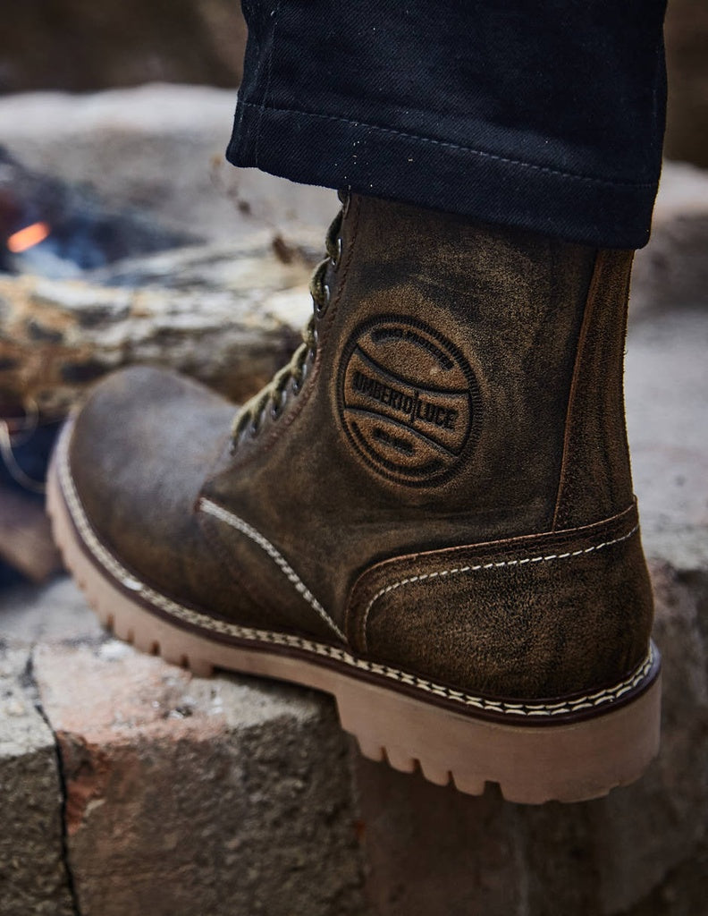 Umberto Luce Knopfler Moto Boots - Brown