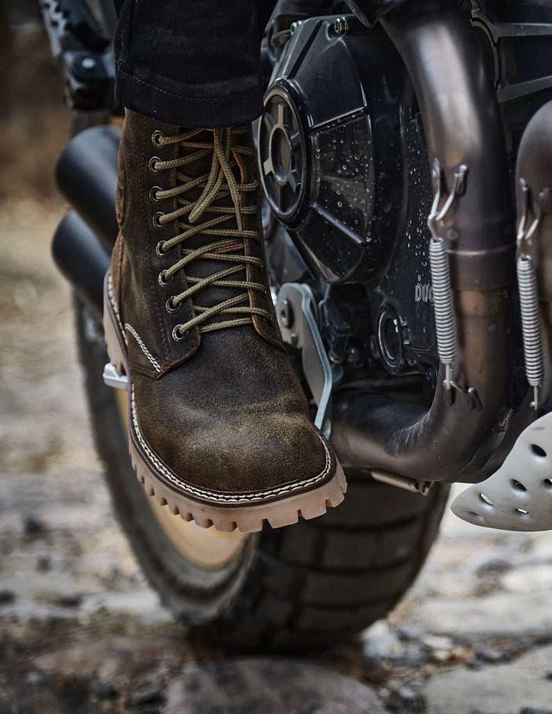 Umberto Luce Knopfler Moto Boots - Brown