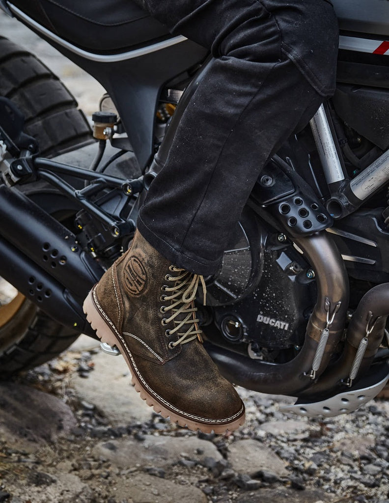 Umberto Luce Knopfler Moto Boots - Brown