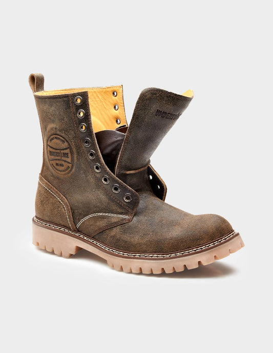 Umberto Luce Knopfler Moto Boots - Brown