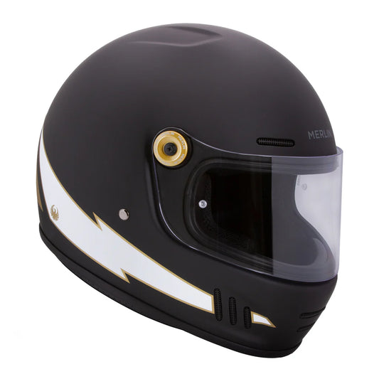 Revival Vintage Full Face Helmet - Flash Matt Black