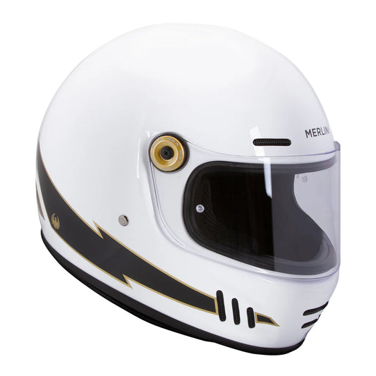 Revival Vintage Full Face Helmet - Flash Optic White