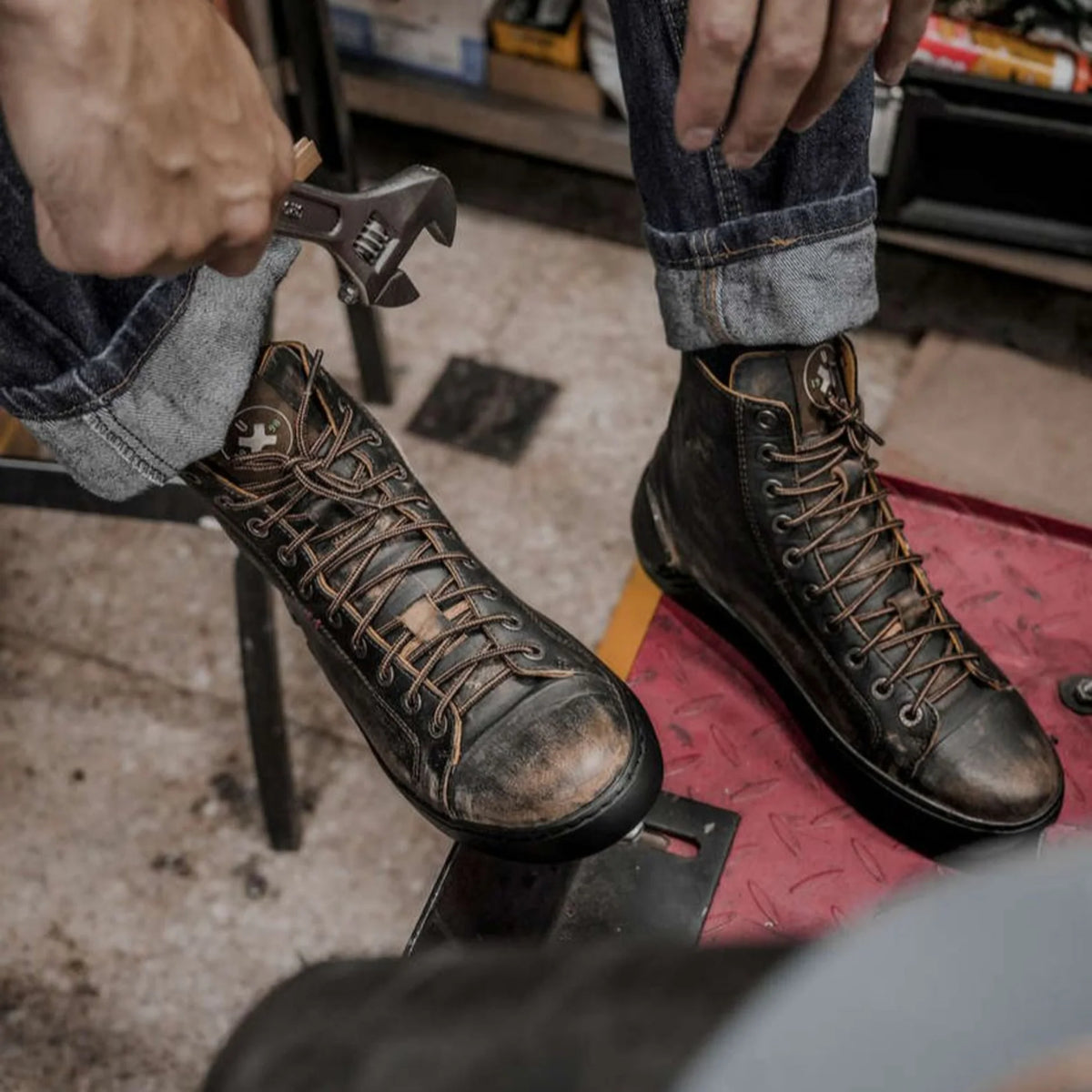 Umberto Luce Goose Moto Sneakers