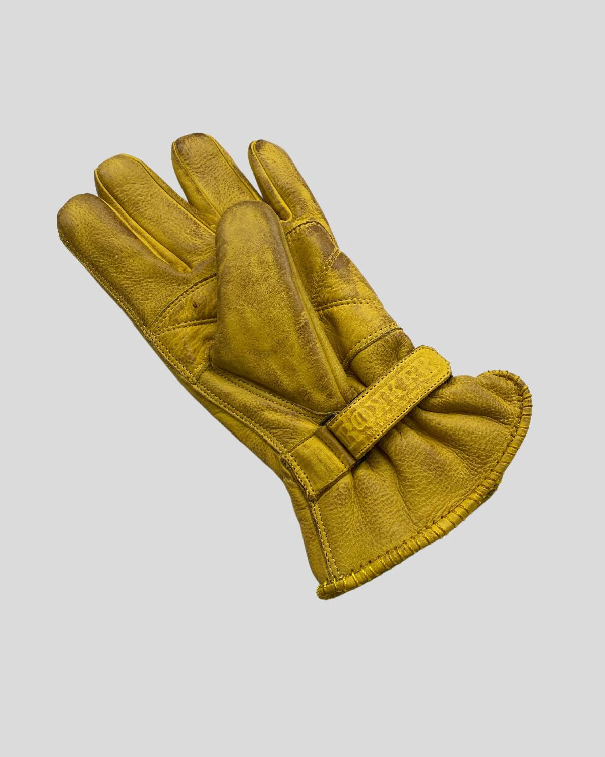 Rokker Ride Hard Leather Gloves - Natural Yellow