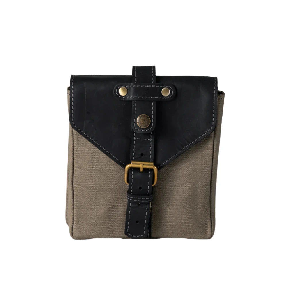 Goldtop Canvas & Leather Small Tank Bag - Slate Grey/Black
