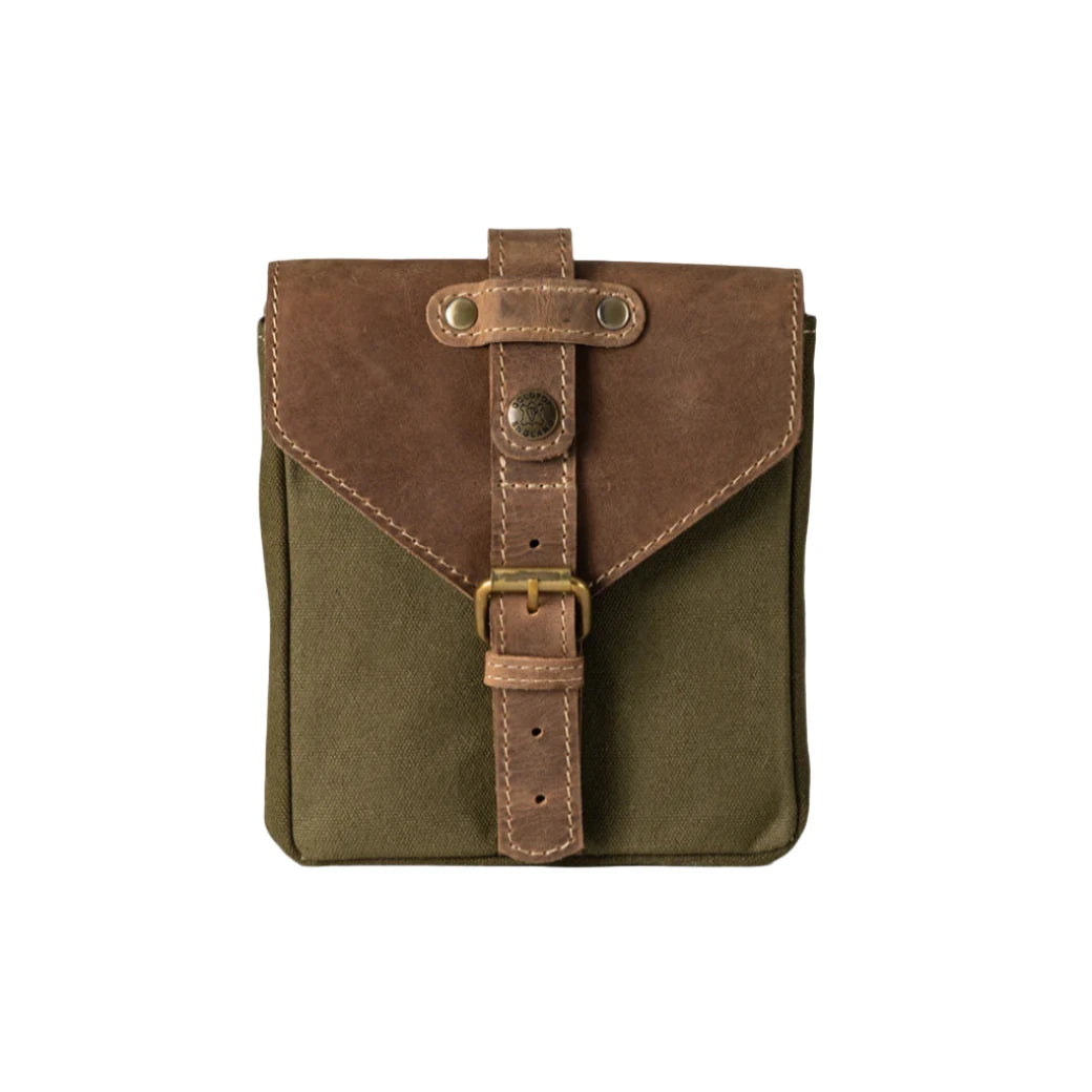 Goldtop Canvas & Leather Small Tank Bag - Olive/Tan