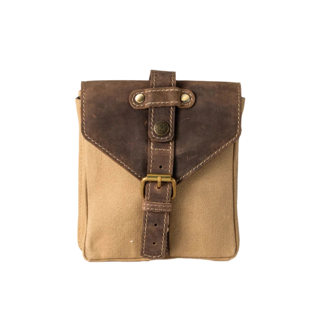 Goldtop Canvas & Leather Small Tank Bag - Sahara/Tobacco