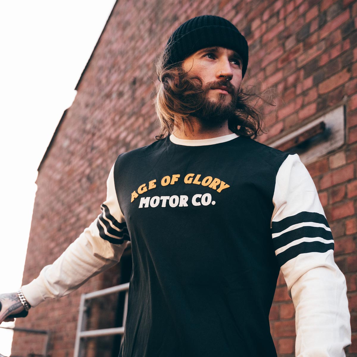 Age of Glory Authentic LS Tee - Black/Ecru