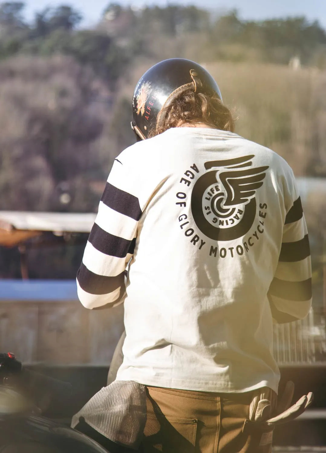 Age of Glory Champ LS Tee - Off-White/Washed Black