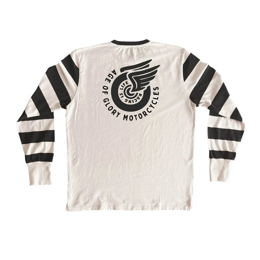 Age of Glory Champ LS Tee - Off-White/Washed Black