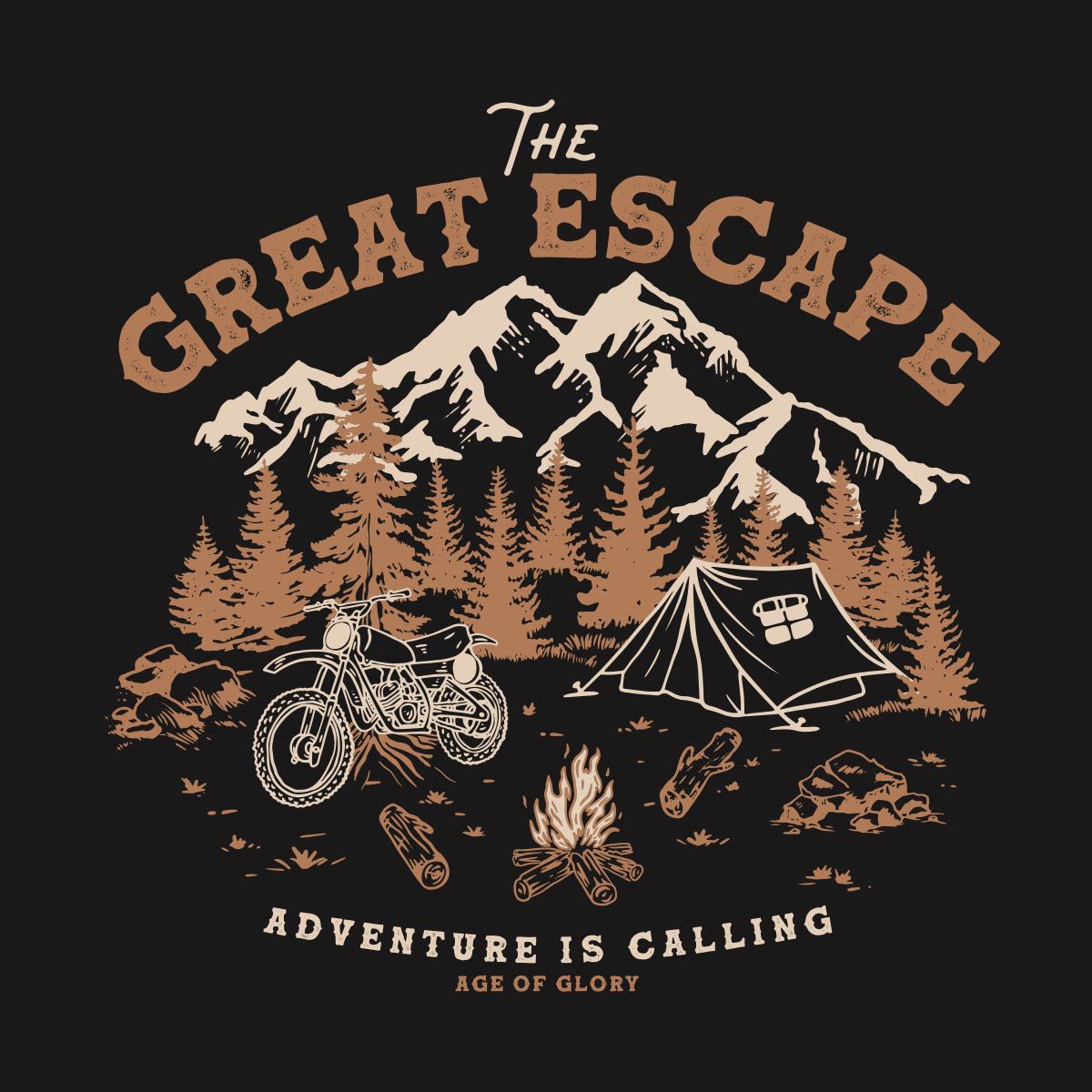 Age of Glory Great Escape T-shirt - Washed Black