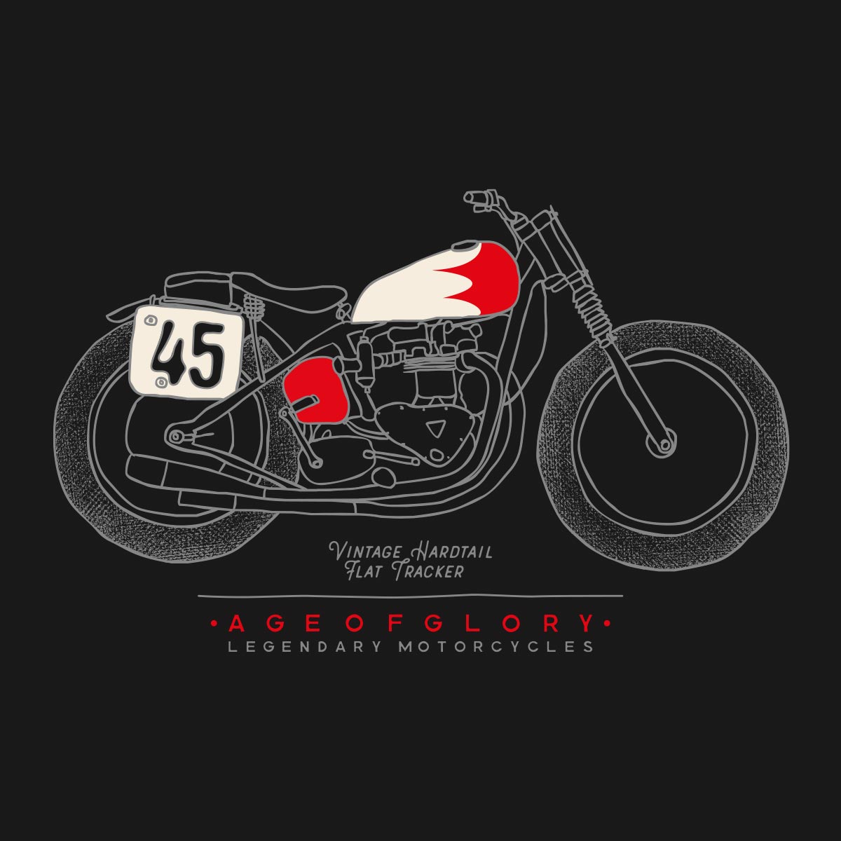 Age of Glory Legendary Hardtail Tracker T-shirt - Washed Black