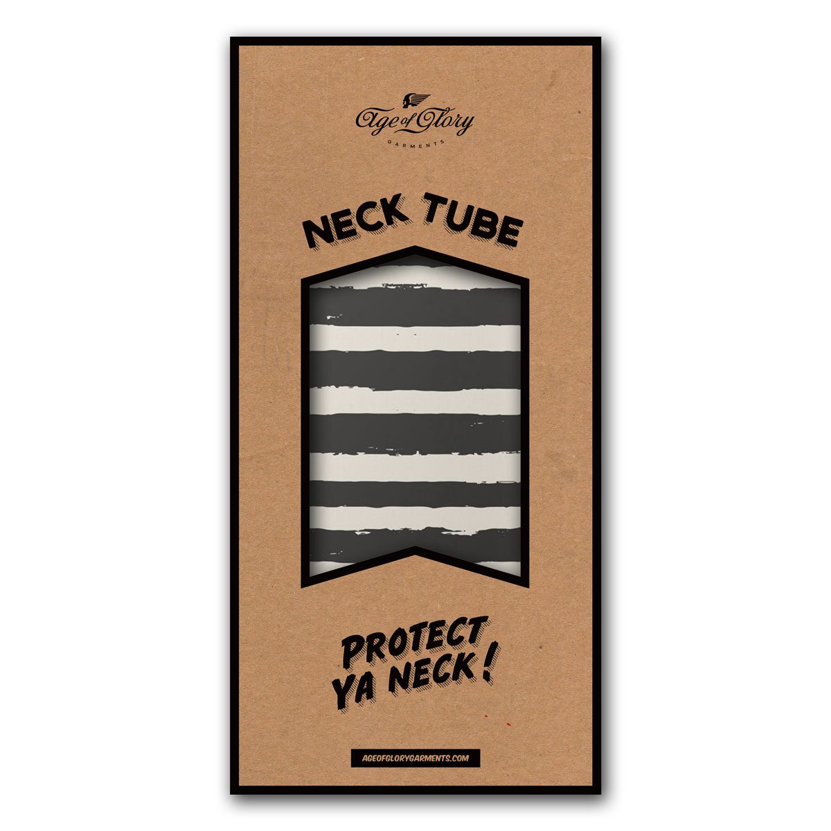 Age of Glory Painted Stripes Neck Tube - Black/Ecru