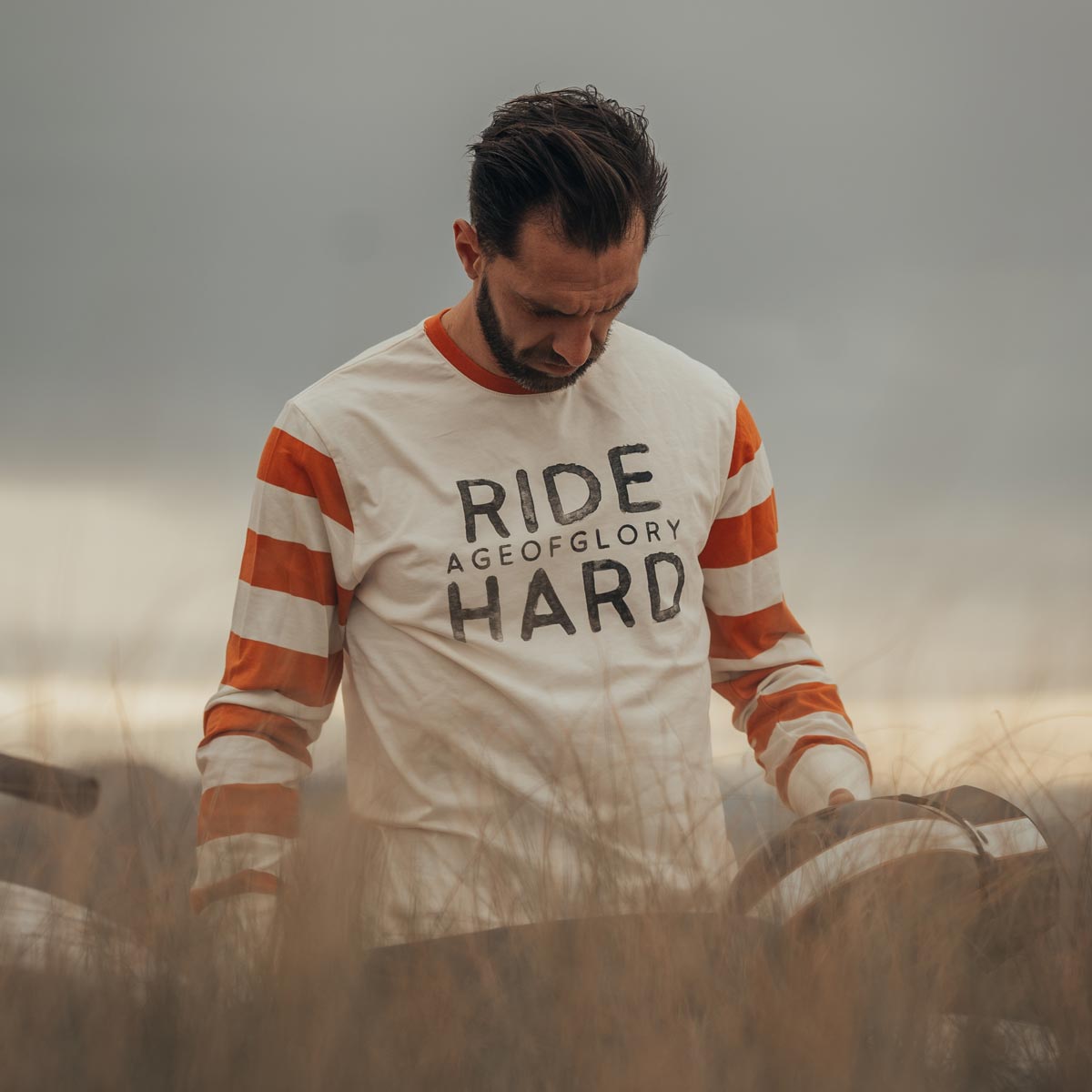 Age of Glory Ride Hard LS Tee - Ecru/Rust