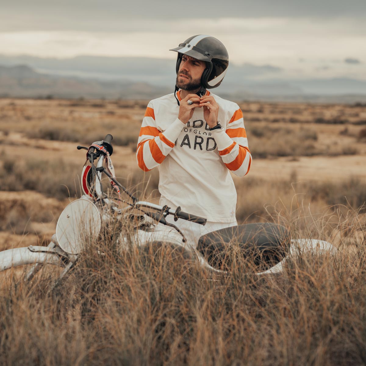 Age of Glory Ride Hard LS Tee - Ecru/Rust