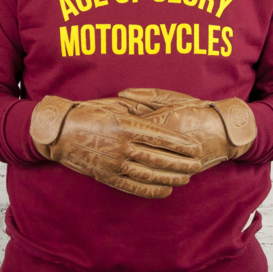 Age of Glory Rover Leather CE Gloves - Waxed Camel