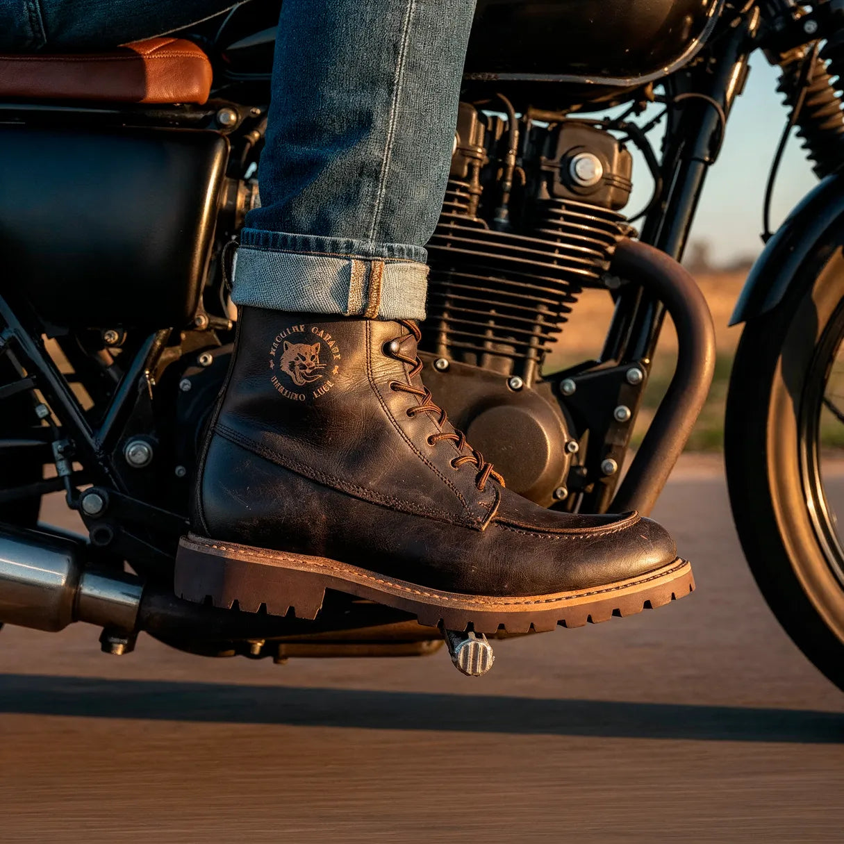 Umberto Luce MG Mens Moto Boots - Brown