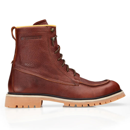 Umberto Luce Wagon Mens Moto Boots - Brown