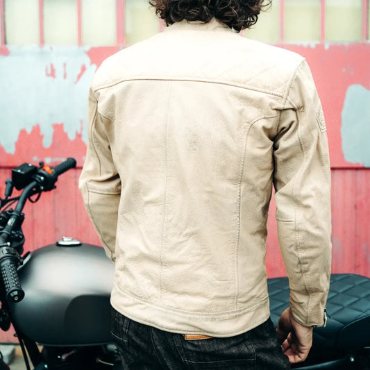 Holyfreedom Burn Out Leather Jacket - White