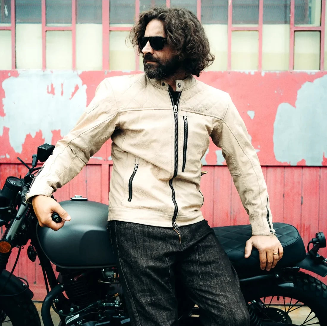 Holyfreedom Burn Out Leather Jacket - White