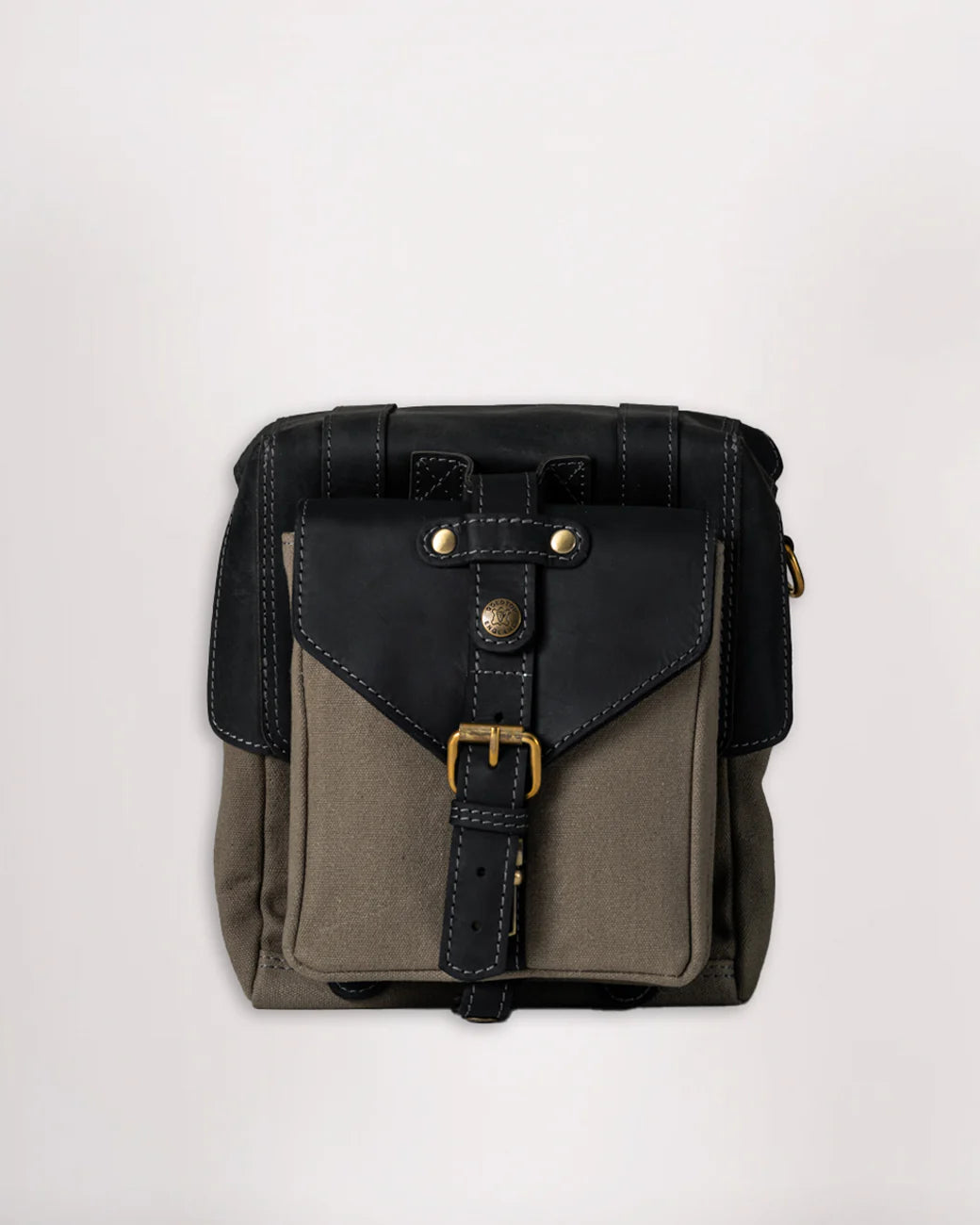 Goldtop Canvas & Leather Small Tank Bag - Slate Grey/Black