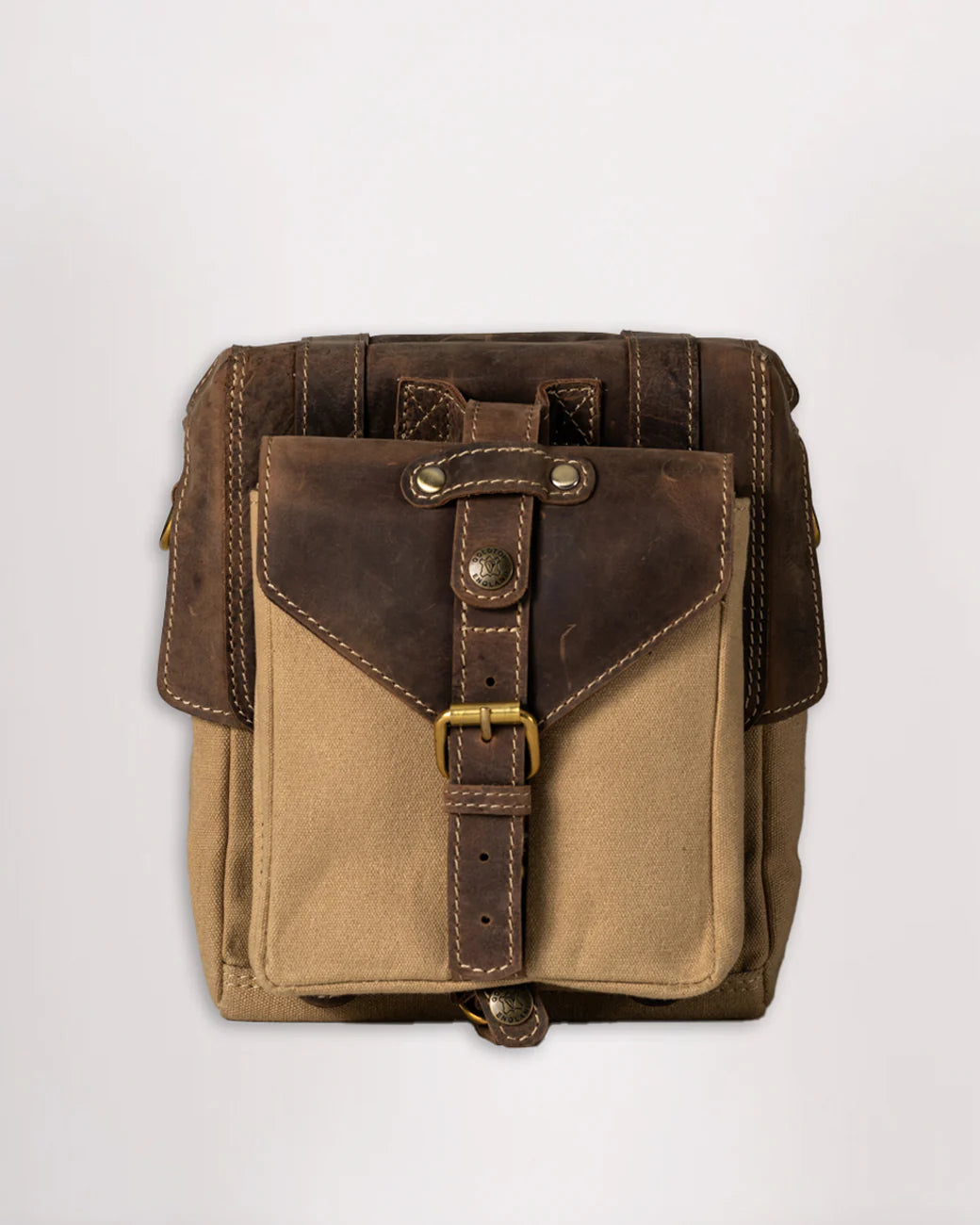 Goldtop Canvas & Leather Small Tank Bag - Sahara/Tobacco