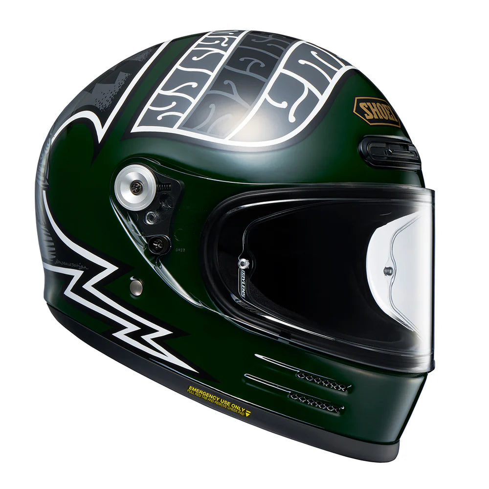 Shoei Glamster Heiwa Motorcycle - TC-4 Green/Grey
