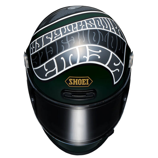 Shoei Glamster Heiwa Motorcycle - TC-4 Green/Grey