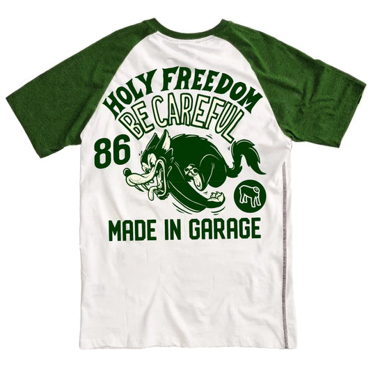 Holyfreedom Be Careful T-shirt - Green/White