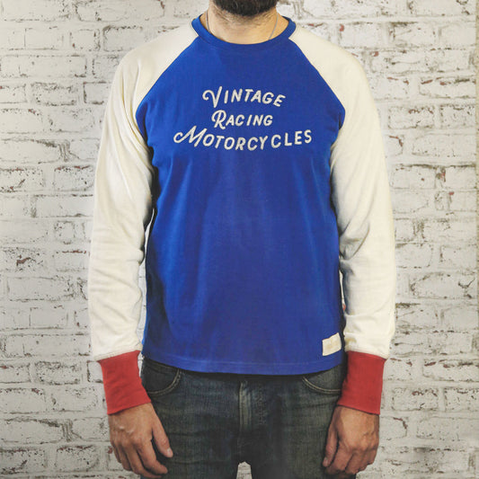Age of Glory Heritage Raglan LS Tee - Royal Blue/Off-White/Red