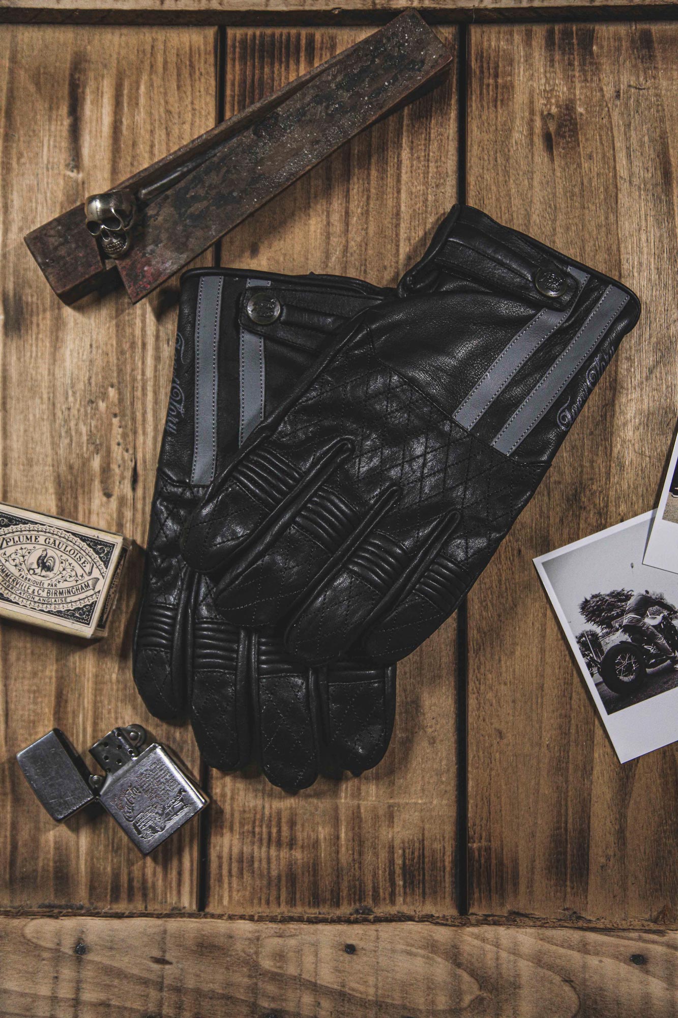 Age of Glory Miles Leather CE Gloves - Black/Grey