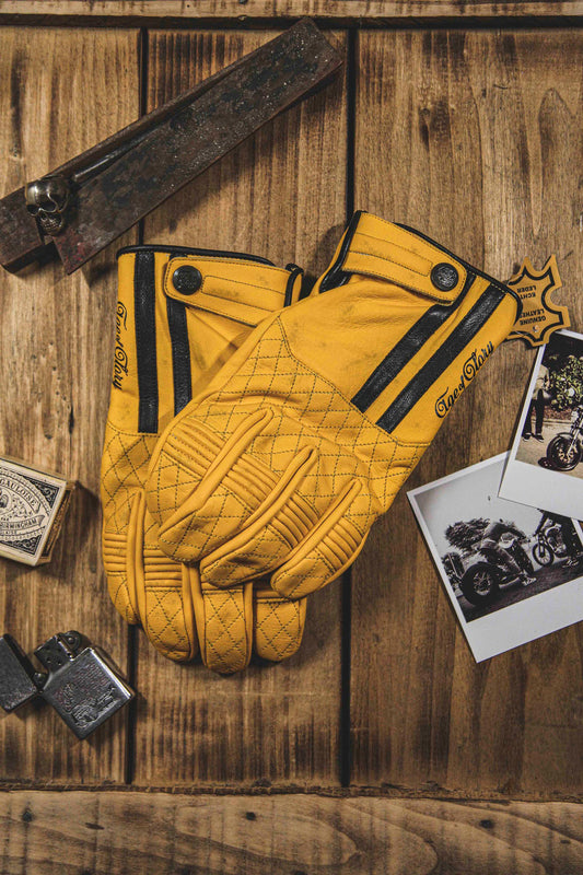 Age of Glory Miles Leather CE Gloves - Yellow/Black