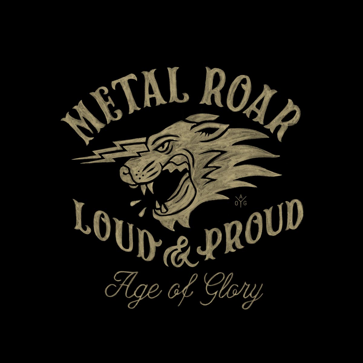 Age of Glory Metal Roar T-shirt - Washed Black