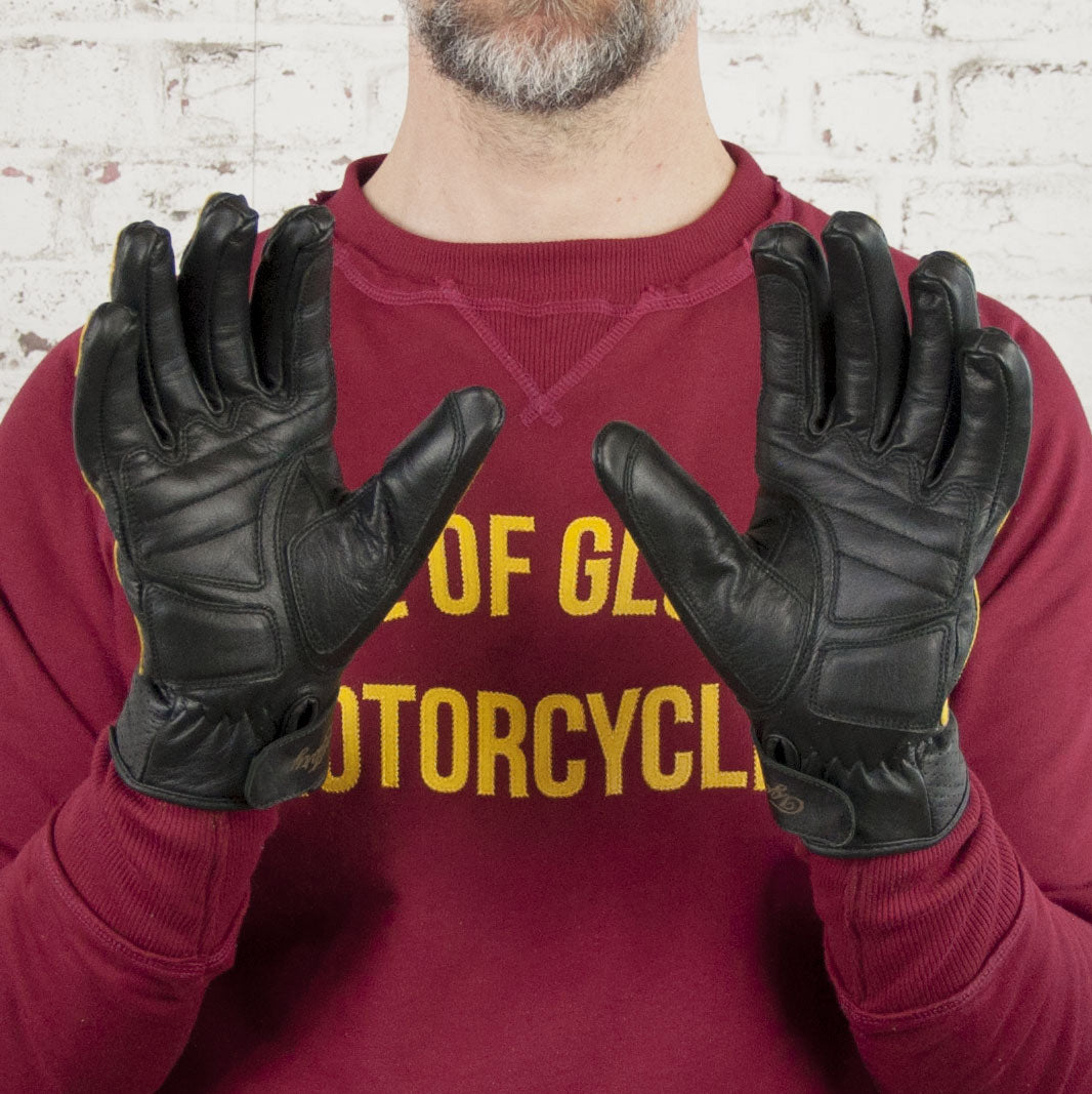 Age of Glory Victory Leather CE Gloves - Black/Yellow
