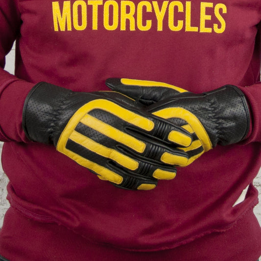 Age of Glory Victory Leather CE Gloves - Black/Yellow